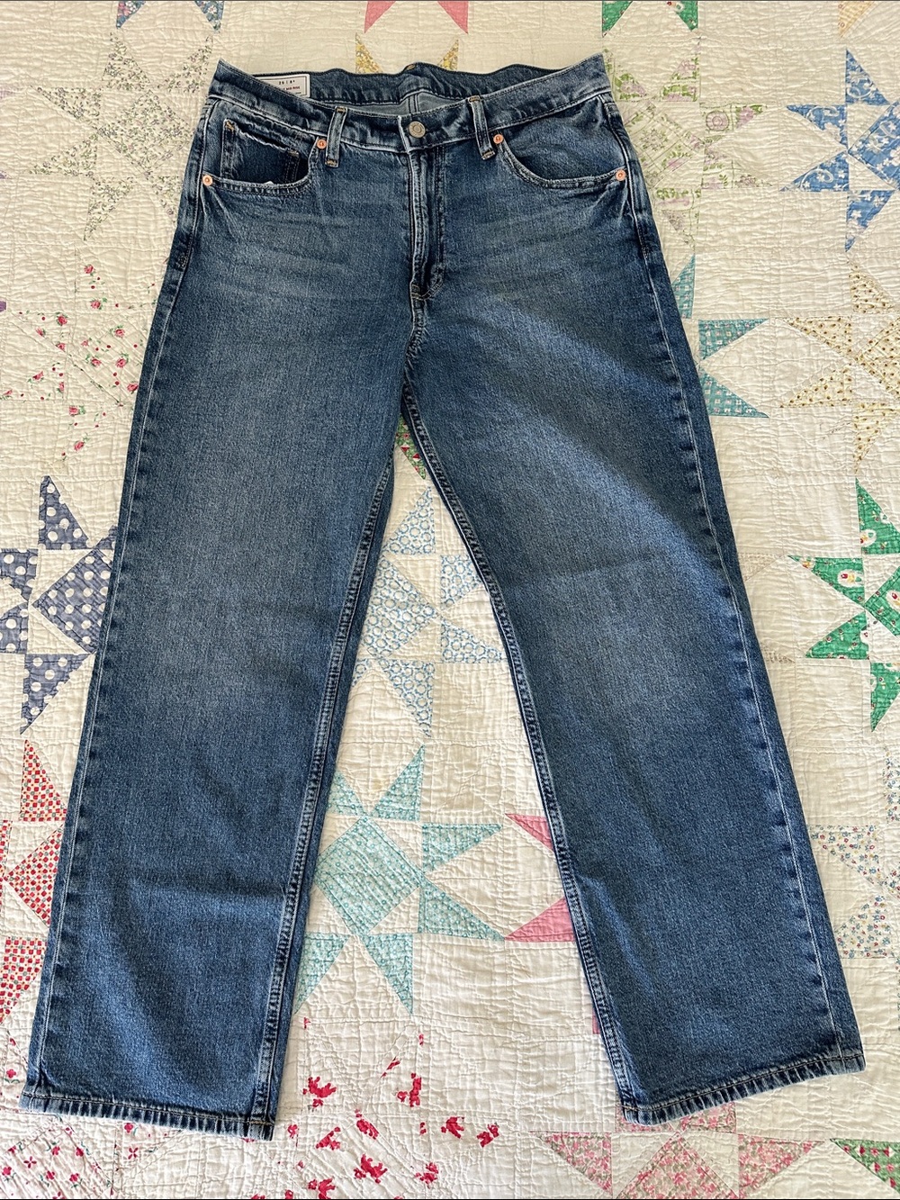 GAP Loose Mid Rise Jeans in Dark Blue Wash 29/8 Short
